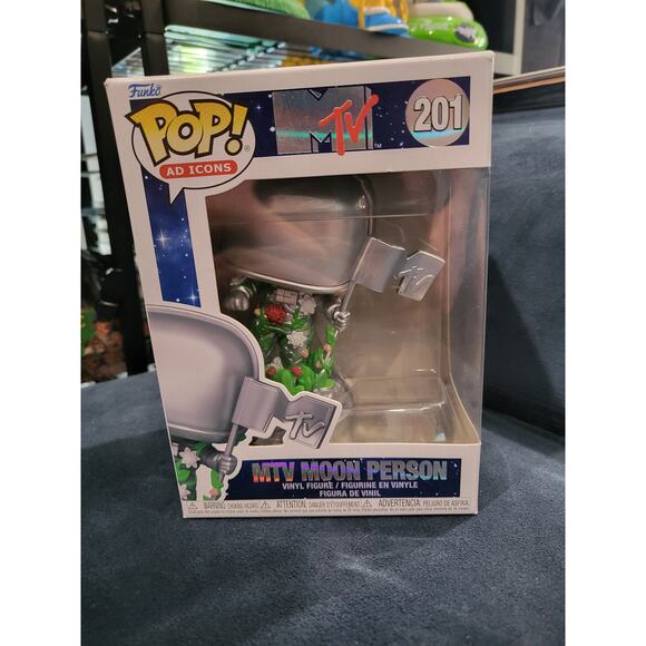 Funko Pop Ad Icons MTV Moon Person #201 Vinyl Figure In Protective Case - Picture 1 of 9